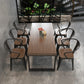 Industrial 1/4/5/7 Pieces Dinette Set Solid Wood Dining Table Set 7 Pieces: Table, 6 Brown Chairs Clearhalo 'Dining Room Sets' 'Dining Tables & Seating' 'dining_room_set' 'furn' 'furn_dining_room_set' 'Furniture' 'furniture_dining_room_set' 'Kitchen & Dining Furniture' 'kitchen&dining_furn' 'kitchen' 4545678