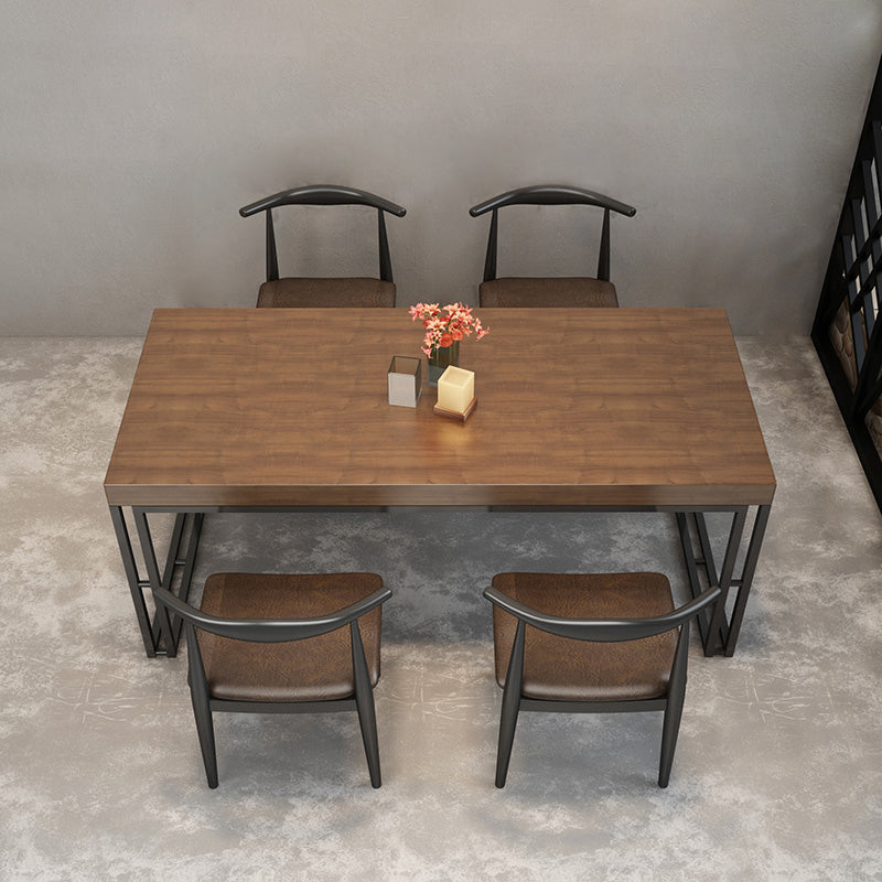 Industrial 1/4/5/7 Pieces Dinette Set Solid Wood Dining Table Set 5 Pieces: Table, 4 Grey Chairs Clearhalo 'Dining Room Sets' 'Dining Tables & Seating' 'dining_room_set' 'furn' 'furn_dining_room_set' 'Furniture' 'furniture_dining_room_set' 'Kitchen & Dining Furniture' 'kitchen&dining_furn' 'kitchen' 4545684