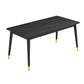 Minimalist Design 1/2/5/7 Rectangular Dining Room Table with Upholstered Chairs Black 71"L x 31"W Clearhalo 'Dining Room Sets' 'Dining Tables & Seating' 'dining_room_set' 'furn' 'furn_dining_room_set' 'Furniture' 'furniture_dining_room_set' 'Kitchen & Dining Furniture' 'kitchen&dining_furn' 'kitchen' 4545700