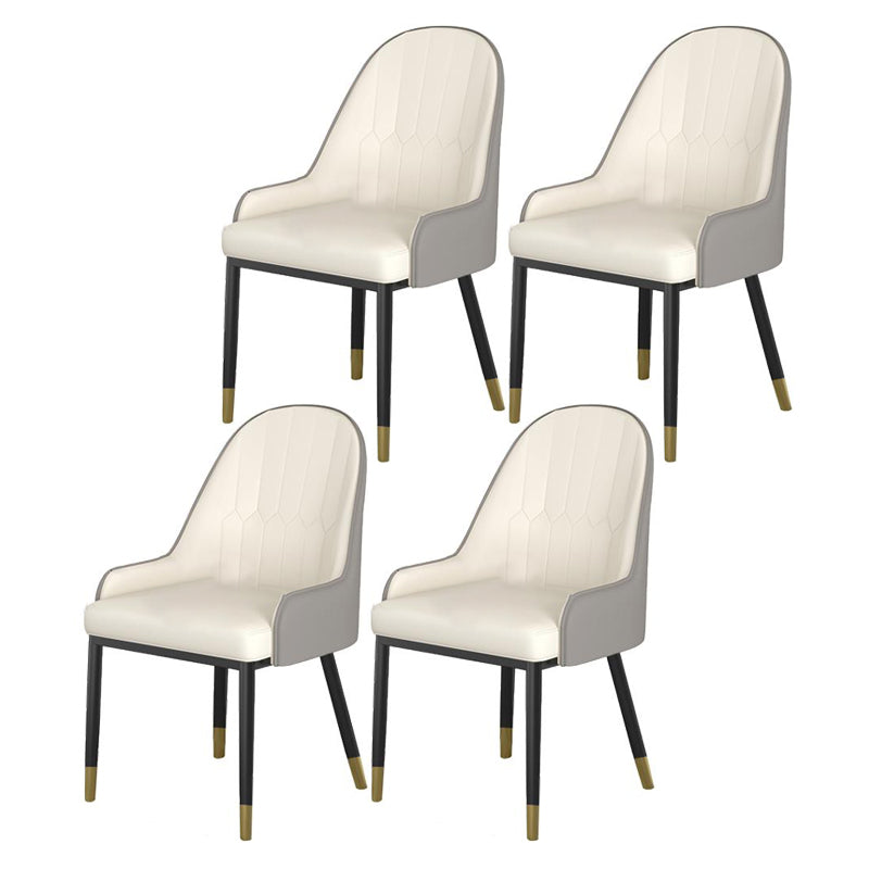 Nordic Style 1/4/5/7 Rectangle Dining Room Set with Leather Chairs 4 White Chairs Clearhalo 'Dining Room Sets' 'Dining Tables & Seating' 'dining_room_set' 'furn' 'furn_dining_room_set' 'Furniture' 'furniture_dining_room_set' 'Kitchen & Dining Furniture' 'kitchen&dining_furn' 'kitchen' 4545719