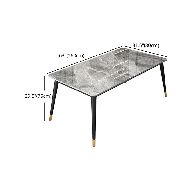 Nordic Style 1/4/5/7 Rectangle Dining Room Set with Leather Chairs Clearhalo 'Dining Room Sets' 'Dining Tables & Seating' 'dining_room_set' 'furn' 'furn_dining_room_set' 'Furniture' 'furniture_dining_room_set' 'Kitchen & Dining Furniture' 'kitchen&dining_furn' 'kitchen' 4545737