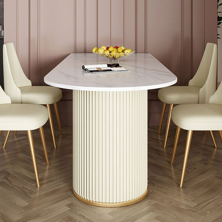 Scandinavian 1/2/5 Rectangle White Dining Table Set for Kitchen Clearhalo 'Dining Room Sets' 'Dining Tables & Seating' 'dining_room_set' 'furn' 'furn_dining_room_set' 'Furniture' 'furniture_dining_room_set' 'Kitchen & Dining Furniture' 'kitchen&dining_furn' 'kitchen' 4545748