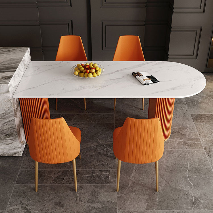 Scandinavian 1/2/5 Rectangle White Dining Table Set for Kitchen Clearhalo 'Dining Room Sets' 'Dining Tables & Seating' 'dining_room_set' 'furn' 'furn_dining_room_set' 'Furniture' 'furniture_dining_room_set' 'Kitchen & Dining Furniture' 'kitchen&dining_furn' 'kitchen' 4545752