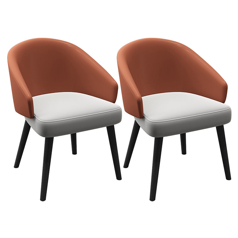 Modern Design 1/2/3/4/5 Round Dining Room Table Set for Home Use 2 Orange Chairs Clearhalo 'Dining Room Sets' 'Dining Tables & Seating' 'dining_room_set' 'furn' 'furn_dining_room_set' 'Furniture' 'furniture_dining_room_set' 'Kitchen & Dining Furniture' 'kitchen&dining_furn' 'kitchen' 4545763