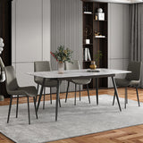 Minimalist Style 1/4/5/7 Rectangular Dining Room Table Set for Kitchen Clearhalo 'Dining Room Sets' 'Dining Tables & Seating' 'dining_room_set' 'furn' 'furn_dining_room_set' 'Furniture' 'furniture_dining_room_set' 'Kitchen & Dining Furniture' 'kitchen&dining_furn' 'kitchen' 4545779