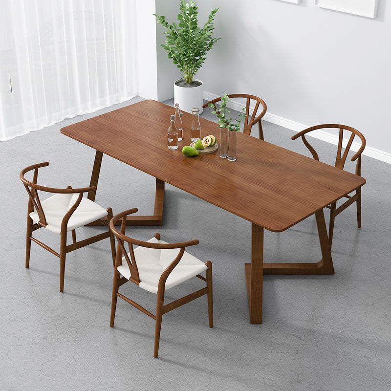 Modern Style 1/2/5/7 Solid Wood Dining Set with Wood Chairs Furniture for Home 5 Pieces: Table, 4 Wood Chairs Clearhalo 'Dining Room Sets' 'Dining Tables & Seating' 'dining_room_set' 'furn' 'furn_dining_room_set' 'Furniture' 'furniture_dining_room_set' 'Kitchen & Dining Furniture' 'kitchen&dining_furn' 'kitchen' 4545794