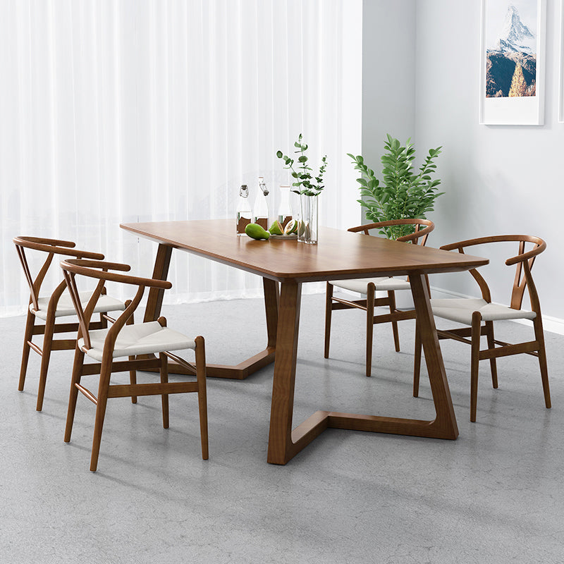 Modern Style 1/2/5/7 Solid Wood Dining Set with Wood Chairs Furniture for Home Clearhalo 'Dining Room Sets' 'Dining Tables & Seating' 'dining_room_set' 'furn' 'furn_dining_room_set' 'Furniture' 'furniture_dining_room_set' 'Kitchen & Dining Furniture' 'kitchen&dining_furn' 'kitchen' 4545797