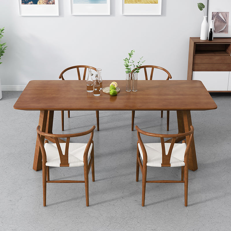 Modern Style 1/2/5/7 Solid Wood Dining Set with Wood Chairs Furniture for Home Clearhalo 'Dining Room Sets' 'Dining Tables & Seating' 'dining_room_set' 'furn' 'furn_dining_room_set' 'Furniture' 'furniture_dining_room_set' 'Kitchen & Dining Furniture' 'kitchen&dining_furn' 'kitchen' 4545800