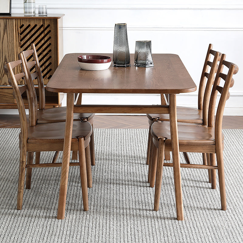 Modern Style 1/4/5 Rectangle Solid Wood Dining Set with Wood Chairs for Home Clearhalo 'Dining Room Sets' 'Dining Tables & Seating' 'dining_room_set' 'furn' 'furn_dining_room_set' 'Furniture' 'furniture_dining_room_set' 'Kitchen & Dining Furniture' 'kitchen&dining_furn' 'kitchen' 4545819