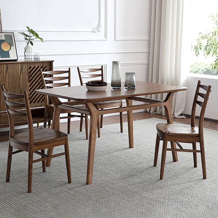 Modern Style 1/4/5 Rectangle Solid Wood Dining Set with Wood Chairs for Home Clearhalo 'Dining Room Sets' 'Dining Tables & Seating' 'dining_room_set' 'furn' 'furn_dining_room_set' 'Furniture' 'furniture_dining_room_set' 'Kitchen & Dining Furniture' 'kitchen&dining_furn' 'kitchen' 4545820