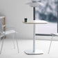 Metal Industrial Square Dining Table Manufactured wood Top Table with Pedestal Base Natural 23.6"L x 23.6"W x 29.5"H Without Chairs Clearhalo ' dining_table' 'Dining Tables & Seating' 'Dining Tables' 'furn' 'furn_dining_table' 'Furniture' 'furniture_dining_table' 'Kitchen & Dining Furniture' 'kitchen&dining_furn' 'kitchen' 'kitchen_dining_table' 4545830