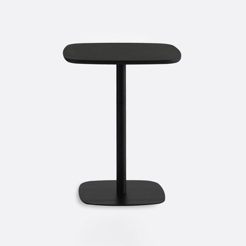 Metal Industrial Square Dining Table Manufactured wood Top Table with Pedestal Base Black 27.6"L x 27.6"W x 29.5"H Without Chairs Clearhalo ' dining_table' 'Dining Tables & Seating' 'Dining Tables' 'furn' 'furn_dining_table' 'Furniture' 'furniture_dining_table' 'Kitchen & Dining Furniture' 'kitchen&dining_furn' 'kitchen' 'kitchen_dining_table' 4545833