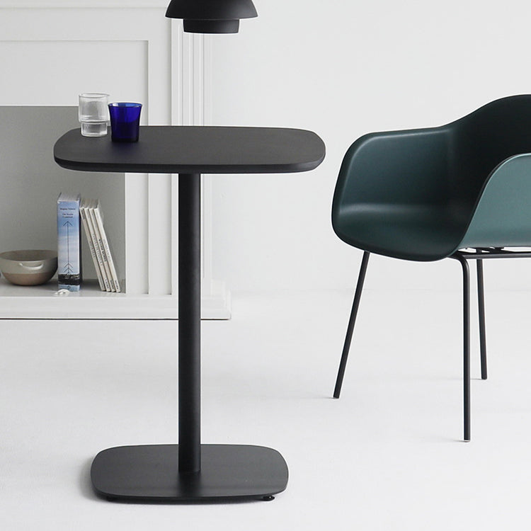 Metal Industrial Square Dining Table Manufactured wood Top Table with Pedestal Base Clearhalo ' dining_table' 'Dining Tables & Seating' 'Dining Tables' 'furn' 'furn_dining_table' 'Furniture' 'furniture_dining_table' 'Kitchen & Dining Furniture' 'kitchen&dining_furn' 'kitchen' 'kitchen_dining_table' 4545844