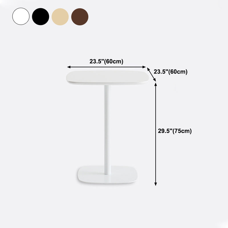 Metal Industrial Square Dining Table Manufactured wood Top Table with Pedestal Base Clearhalo ' dining_table' 'Dining Tables & Seating' 'Dining Tables' 'furn' 'furn_dining_table' 'Furniture' 'furniture_dining_table' 'Kitchen & Dining Furniture' 'kitchen&dining_furn' 'kitchen' 'kitchen_dining_table' 4545846