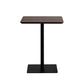 Metal Industrial Square Dining Table Solid Wood Top Indoor Table with Pedestal Base Walnut 23.6"L x 23.6"W x 29.5"H Without Chairs Clearhalo ' dining_table' 'Dining Tables & Seating' 'Dining Tables' 'furn' 'furn_dining_table' 'Furniture' 'furniture_dining_table' 'Kitchen & Dining Furniture' 'kitchen&dining_furn' 'kitchen' 'kitchen_dining_table' 4545868