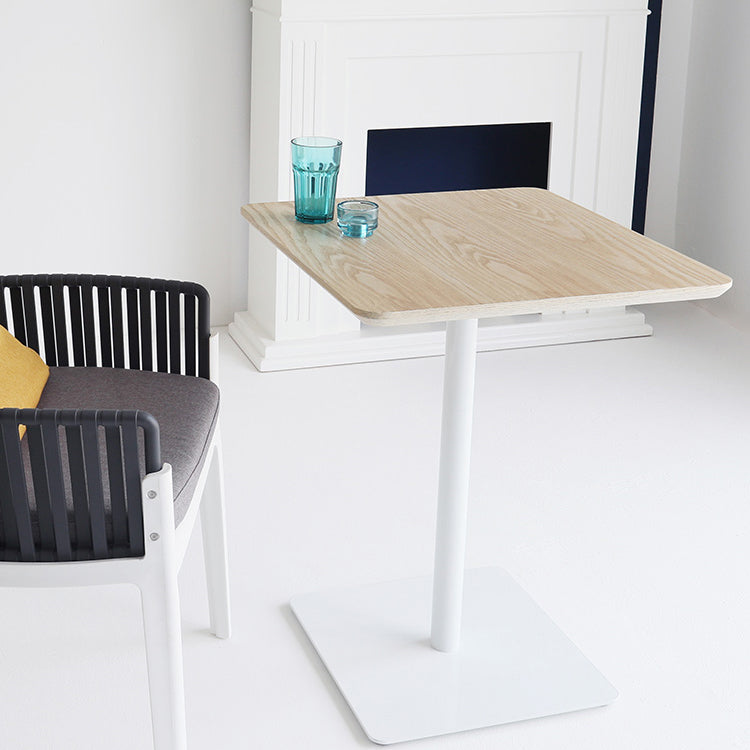 Metal Industrial Square Dining Table Solid Wood Top Indoor Table with Pedestal Base Clearhalo ' dining_table' 'Dining Tables & Seating' 'Dining Tables' 'furn' 'furn_dining_table' 'Furniture' 'furniture_dining_table' 'Kitchen & Dining Furniture' 'kitchen&dining_furn' 'kitchen' 'kitchen_dining_table' 4545878