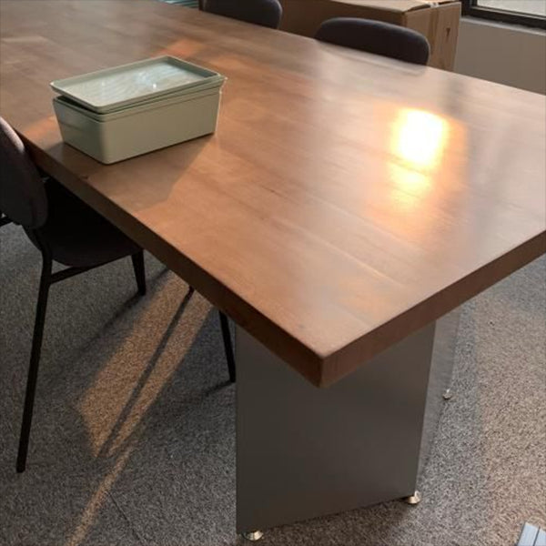 Rectangle Shape Glam Dining Table Double Pedestal Table with Solid Wood Clearhalo ' dining_table' 'Dining Tables & Seating' 'Dining Tables' 'furn' 'furn_dining_table' 'Furniture' 'furniture_dining_table' 'Kitchen & Dining Furniture' 'kitchen&dining_furn' 'kitchen' 'kitchen_dining_table' 4545889