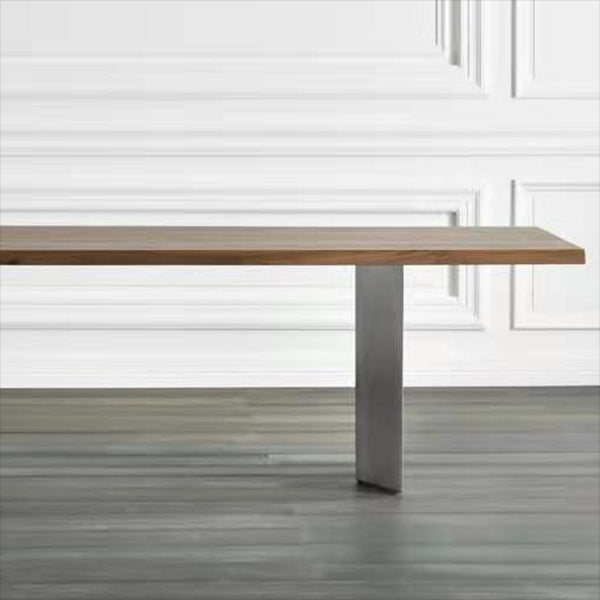 Rectangle Shape Glam Dining Table Double Pedestal Table with Solid Wood Clearhalo ' dining_table' 'Dining Tables & Seating' 'Dining Tables' 'furn' 'furn_dining_table' 'Furniture' 'furniture_dining_table' 'Kitchen & Dining Furniture' 'kitchen&dining_furn' 'kitchen' 'kitchen_dining_table' 4545890