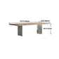 Rectangle Shape Glam Dining Table Double Pedestal Table with Solid Wood Clearhalo ' dining_table' 'Dining Tables & Seating' 'Dining Tables' 'furn' 'furn_dining_table' 'Furniture' 'furniture_dining_table' 'Kitchen & Dining Furniture' 'kitchen&dining_furn' 'kitchen' 'kitchen_dining_table' 4545891