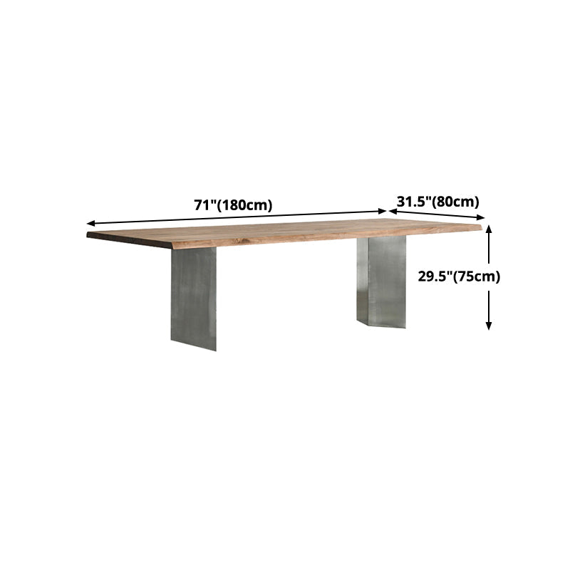 Rectangle Shape Glam Dining Table Double Pedestal Table with Solid Wood Clearhalo ' dining_table' 'Dining Tables & Seating' 'Dining Tables' 'furn' 'furn_dining_table' 'Furniture' 'furniture_dining_table' 'Kitchen & Dining Furniture' 'kitchen&dining_furn' 'kitchen' 'kitchen_dining_table' 4545894