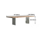 Rectangle Shape Glam Dining Table Double Pedestal Table with Solid Wood Clearhalo ' dining_table' 'Dining Tables & Seating' 'Dining Tables' 'furn' 'furn_dining_table' 'Furniture' 'furniture_dining_table' 'Kitchen & Dining Furniture' 'kitchen&dining_furn' 'kitchen' 'kitchen_dining_table' 4545896