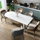 Metal Contemporary White Dining Table Sintered Stone Top Table for Dining Room Free Form 47.2"L x 23.6"W x 29.5"H Without Chairs Clearhalo ' dining_table' 'Dining Tables & Seating' 'Dining Tables' 'furn' 'furn_dining_table' 'Furniture' 'furniture_dining_table' 'Kitchen & Dining Furniture' 'kitchen&dining_furn' 'kitchen' 'kitchen_dining_table' 4545938