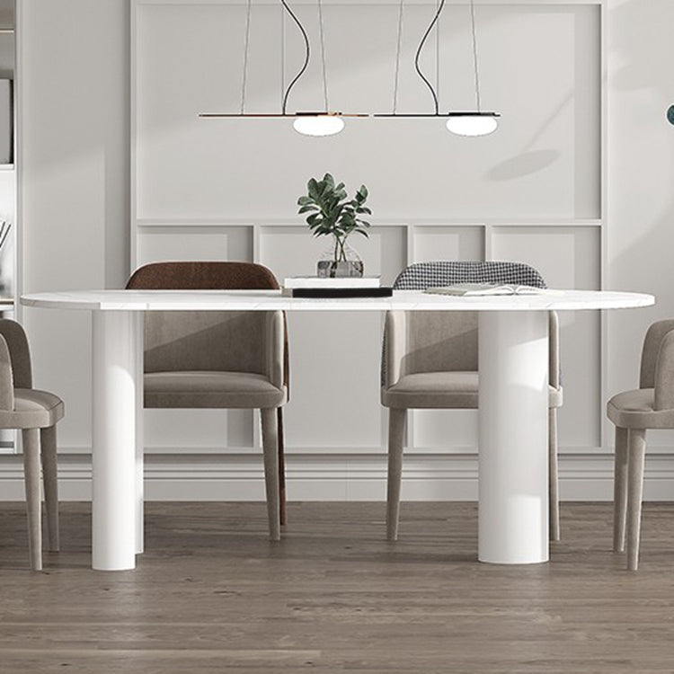 Metal Contemporary White Dining Table Sintered Stone Top Table for Dining Room Clearhalo ' dining_table' 'Dining Tables & Seating' 'Dining Tables' 'furn' 'furn_dining_table' 'Furniture' 'furniture_dining_table' 'Kitchen & Dining Furniture' 'kitchen&dining_furn' 'kitchen' 'kitchen_dining_table' 4545941