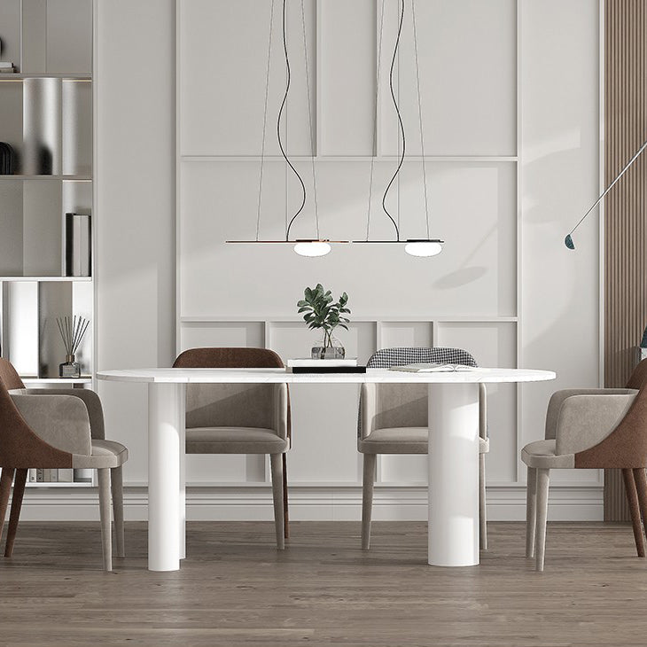Metal Contemporary White Dining Table Sintered Stone Top Table for Dining Room Clearhalo ' dining_table' 'Dining Tables & Seating' 'Dining Tables' 'furn' 'furn_dining_table' 'Furniture' 'furniture_dining_table' 'Kitchen & Dining Furniture' 'kitchen&dining_furn' 'kitchen' 'kitchen_dining_table' 4545942