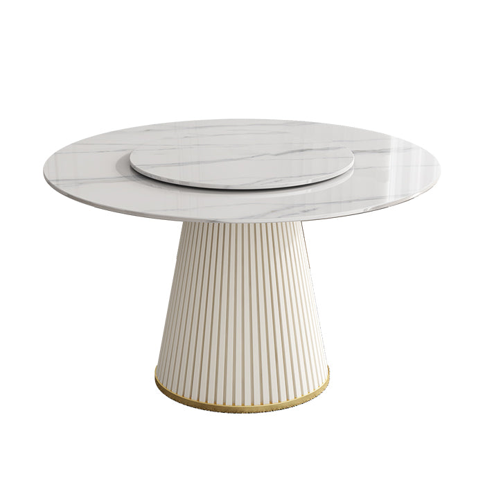 Modern Style Dining Table Round White Sintered Stone Dining Table for Home Use Lazy Susan Without Chairs Clearhalo ' dining_table' 'Dining Tables & Seating' 'Dining Tables' 'furn' 'furn_dining_table' 'Furniture' 'furniture_dining_table' 'Kitchen & Dining Furniture' 'kitchen&dining_furn' 'kitchen' 'kitchen_dining_table' 4545968