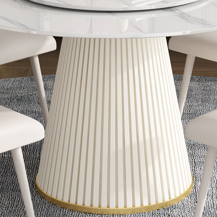 Modern Style Dining Table Round White Sintered Stone Dining Table for Home Use Clearhalo ' dining_table' 'Dining Tables & Seating' 'Dining Tables' 'furn' 'furn_dining_table' 'Furniture' 'furniture_dining_table' 'Kitchen & Dining Furniture' 'kitchen&dining_furn' 'kitchen' 'kitchen_dining_table' 4545973
