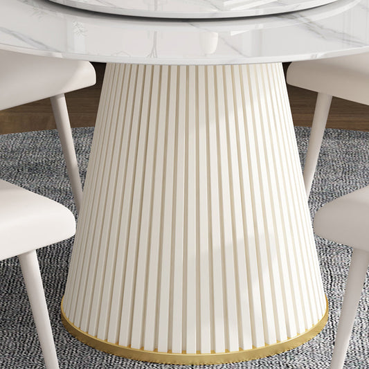 Modern Style Dining Table Round White Sintered Stone Dining Table for Home Use Clearhalo ' dining_table' 'Dining Tables & Seating' 'Dining Tables' 'furn' 'furn_dining_table' 'Furniture' 'furniture_dining_table' 'Kitchen & Dining Furniture' 'kitchen&dining_furn' 'kitchen' 'kitchen_dining_table' 4545973