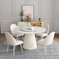 Modern Style Dining Table Round White Sintered Stone Dining Table for Home Use Clearhalo ' dining_table' 'Dining Tables & Seating' 'Dining Tables' 'furn' 'furn_dining_table' 'Furniture' 'furniture_dining_table' 'Kitchen & Dining Furniture' 'kitchen&dining_furn' 'kitchen' 'kitchen_dining_table' 4545977