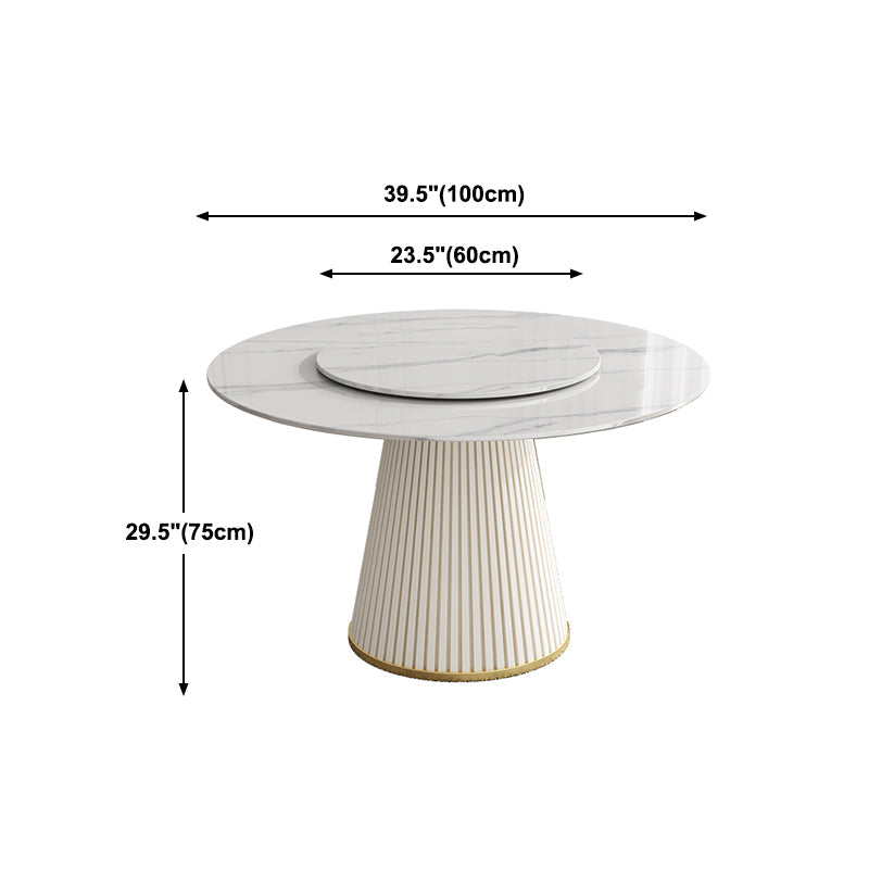 Modern Style Dining Table Round White Sintered Stone Dining Table for Home Use Clearhalo ' dining_table' 'Dining Tables & Seating' 'Dining Tables' 'furn' 'furn_dining_table' 'Furniture' 'furniture_dining_table' 'Kitchen & Dining Furniture' 'kitchen&dining_furn' 'kitchen' 'kitchen_dining_table' 4545979