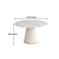 Modern Style Dining Table Round White Sintered Stone Dining Table for Home Use Clearhalo ' dining_table' 'Dining Tables & Seating' 'Dining Tables' 'furn' 'furn_dining_table' 'Furniture' 'furniture_dining_table' 'Kitchen & Dining Furniture' 'kitchen&dining_furn' 'kitchen' 'kitchen_dining_table' 4545982