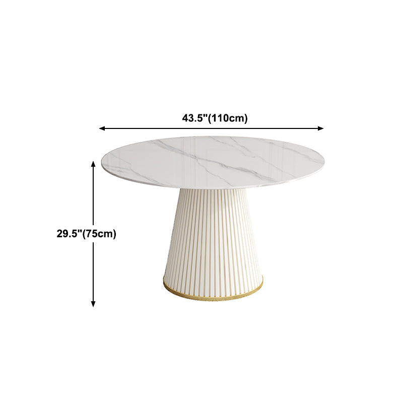 Modern Style Dining Table Round White Sintered Stone Dining Table for Home Use Clearhalo ' dining_table' 'Dining Tables & Seating' 'Dining Tables' 'furn' 'furn_dining_table' 'Furniture' 'furniture_dining_table' 'Kitchen & Dining Furniture' 'kitchen&dining_furn' 'kitchen' 'kitchen_dining_table' 4545982
