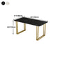 Traditional Luxury Dining Table Sintered Stone Table with Gold Frame Clearhalo ' dining_table' 'Dining Tables & Seating' 'Dining Tables' 'furn' 'furn_dining_table' 'Furniture' 'furniture_dining_table' 'Kitchen & Dining Furniture' 'kitchen&dining_furn' 'kitchen' 'kitchen_dining_table' 4545997