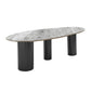 Luxury Sintered Stone Top Dining Table Oval Table with 3 Legs for Restaurant Gray Black Clearhalo ' dining_table' 'Dining Tables & Seating' 'Dining Tables' 'furn' 'furn_dining_table' 'Furniture' 'furniture_dining_table' 'Kitchen & Dining Furniture' 'kitchen&dining_furn' 'kitchen' 'kitchen_dining_table' 4546003