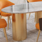 Luxury Sintered Stone Top Dining Table Oval Table with 3 Legs for Restaurant Clearhalo ' dining_table' 'Dining Tables & Seating' 'Dining Tables' 'furn' 'furn_dining_table' 'Furniture' 'furniture_dining_table' 'Kitchen & Dining Furniture' 'kitchen&dining_furn' 'kitchen' 'kitchen_dining_table' 4546007