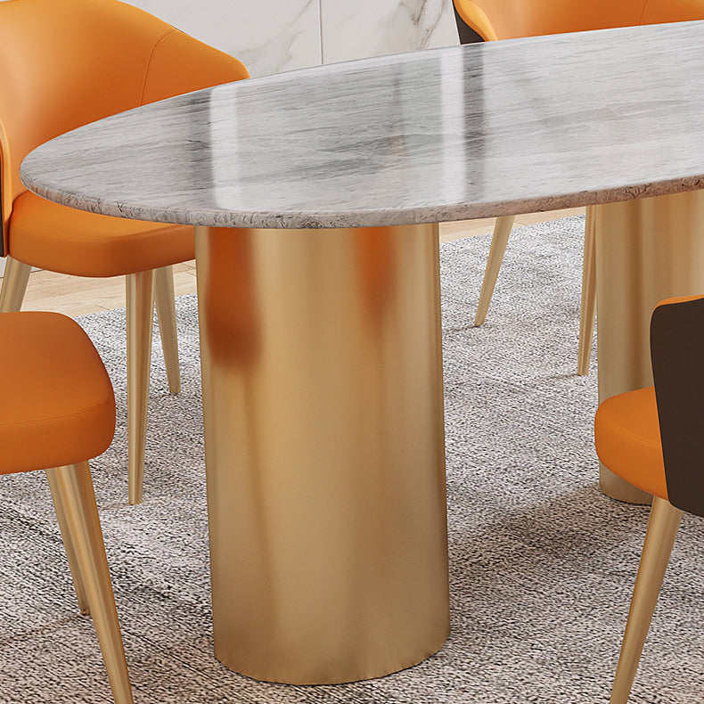Luxury Sintered Stone Top Dining Table Oval Table with 3 Legs for Restaurant Clearhalo ' dining_table' 'Dining Tables & Seating' 'Dining Tables' 'furn' 'furn_dining_table' 'Furniture' 'furniture_dining_table' 'Kitchen & Dining Furniture' 'kitchen&dining_furn' 'kitchen' 'kitchen_dining_table' 4546007