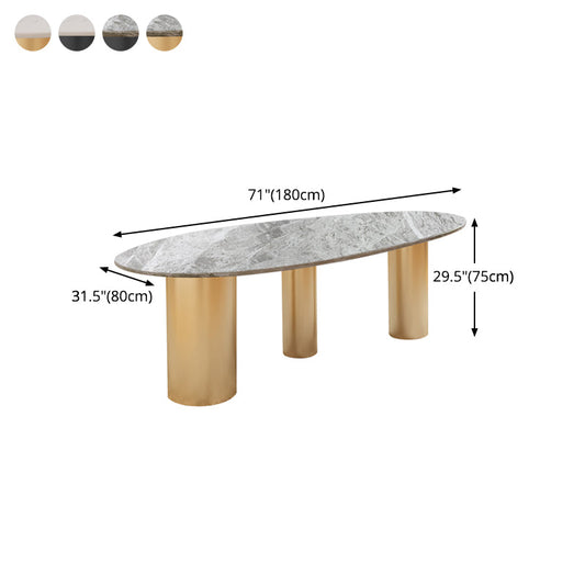 Luxury Sintered Stone Top Dining Table Oval Table with 3 Legs for Restaurant Clearhalo ' dining_table' 'Dining Tables & Seating' 'Dining Tables' 'furn' 'furn_dining_table' 'Furniture' 'furniture_dining_table' 'Kitchen & Dining Furniture' 'kitchen&dining_furn' 'kitchen' 'kitchen_dining_table' 4546016