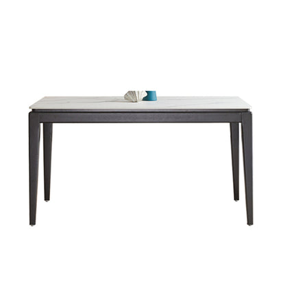 Mid-Century Rectangle Dining Table 4-foot Dining Room Furniture for Home Stone White Clearhalo ' dining_table' 'Dining Tables & Seating' 'Dining Tables' 'furn' 'furn_dining_table' 'Furniture' 'furniture_dining_table' 'Kitchen & Dining Furniture' 'kitchen&dining_furn' 'kitchen' 'kitchen_dining_table' 4546019