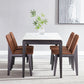 Mid-Century Rectangle Dining Table 4-foot Dining Room Furniture for Home Stone Black White 55.1"L x 31.5"W x 29.5"H Clearhalo ' dining_table' 'Dining Tables & Seating' 'Dining Tables' 'furn' 'furn_dining_table' 'Furniture' 'furniture_dining_table' 'Kitchen & Dining Furniture' 'kitchen&dining_furn' 'kitchen' 'kitchen_dining_table' 4546020