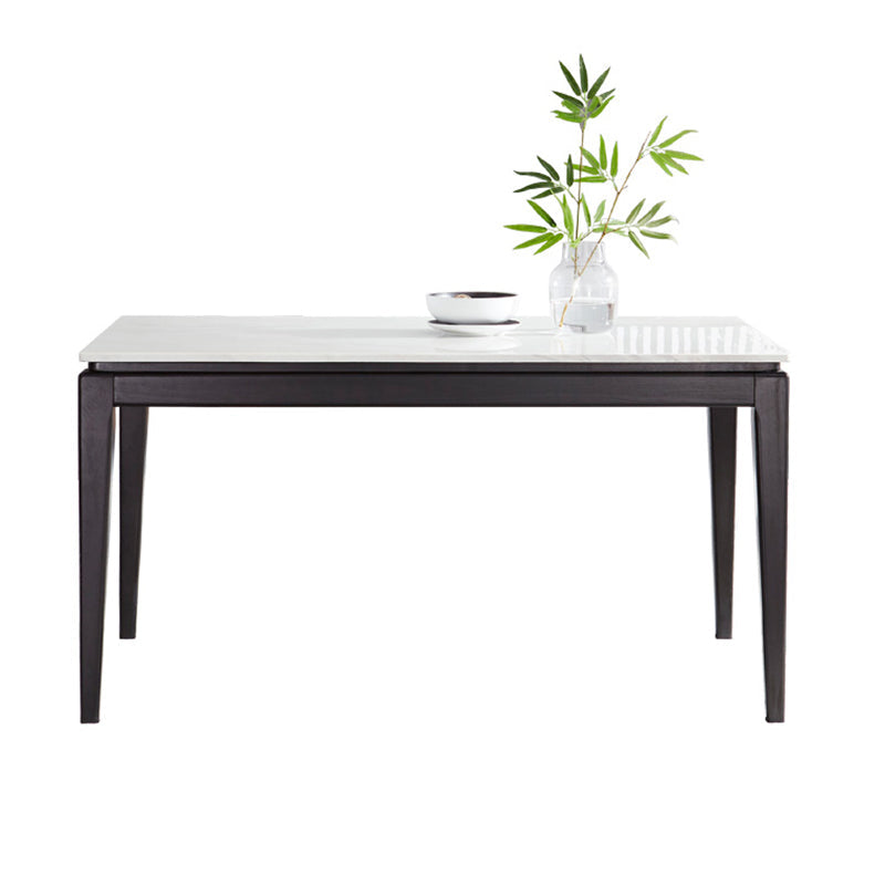 Mid-Century Rectangle Dining Table 4-foot Dining Room Furniture for Home Marble White Clearhalo ' dining_table' 'Dining Tables & Seating' 'Dining Tables' 'furn' 'furn_dining_table' 'Furniture' 'furniture_dining_table' 'Kitchen & Dining Furniture' 'kitchen&dining_furn' 'kitchen' 'kitchen_dining_table' 4546023