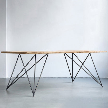 Rectangle 4 Legs Luxury Dining Table Wood Color Fixed Table of Solid Wood Black 47.2"L x 23.6"W x 29.5"H Without Chairs Clearhalo ' dining_table' 'Dining Tables & Seating' 'Dining Tables' 'furn' 'furn_dining_table' 'Furniture' 'furniture_dining_table' 'Kitchen & Dining Furniture' 'kitchen&dining_furn' 'kitchen' 'kitchen_dining_table' 4546037