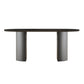 Double Pedestal Dining Table Contemporary Style Dining Room Table for Home Oval Wood 63"L x 31.5"W x 29.5"H Clearhalo ' dining_table' 'Dining Tables & Seating' 'Dining Tables' 'furn' 'furn_dining_table' 'Furniture' 'furniture_dining_table' 'Kitchen & Dining Furniture' 'kitchen&dining_furn' 'kitchen' 'kitchen_dining_table' 4546060