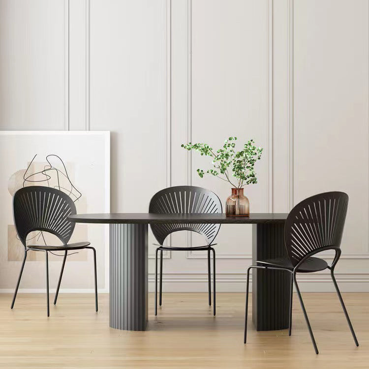 Double Pedestal Dining Table Contemporary Style Dining Room Table for Home Clearhalo ' dining_table' 'Dining Tables & Seating' 'Dining Tables' 'furn' 'furn_dining_table' 'Furniture' 'furniture_dining_table' 'Kitchen & Dining Furniture' 'kitchen&dining_furn' 'kitchen' 'kitchen_dining_table' 4546065