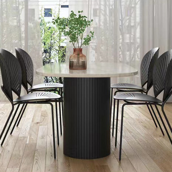 Double Pedestal Dining Table Contemporary Style Dining Room Table for Home Clearhalo ' dining_table' 'Dining Tables & Seating' 'Dining Tables' 'furn' 'furn_dining_table' 'Furniture' 'furniture_dining_table' 'Kitchen & Dining Furniture' 'kitchen&dining_furn' 'kitchen' 'kitchen_dining_table' 4546066