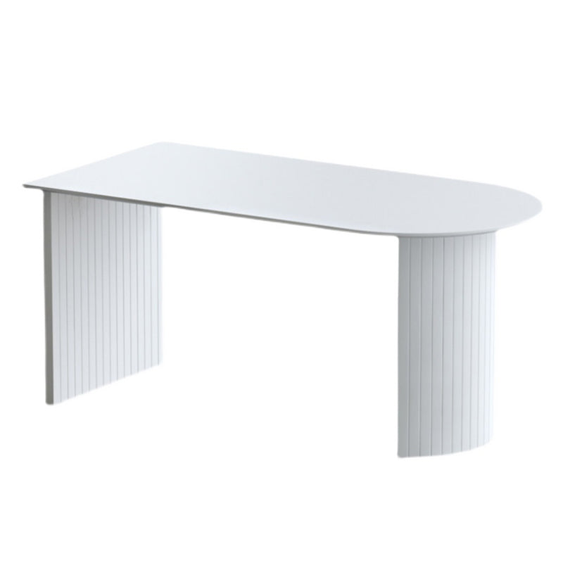 Solid Wood Modern Free Form Dining Table Pine Wood Top Table with Double Pedestal Base White Without Chairs Clearhalo ' dining_table' 'Dining Tables & Seating' 'Dining Tables' 'furn' 'furn_dining_table' 'Furniture' 'furniture_dining_table' 'Kitchen & Dining Furniture' 'kitchen&dining_furn' 'kitchen' 'kitchen_dining_table' 4546133