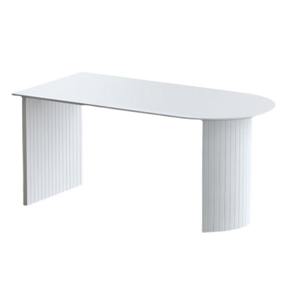 Solid Wood Modern Free Form Dining Table Pine Wood Top Table with Double Pedestal Base White Without Chairs Clearhalo ' dining_table' 'Dining Tables & Seating' 'Dining Tables' 'furn' 'furn_dining_table' 'Furniture' 'furniture_dining_table' 'Kitchen & Dining Furniture' 'kitchen&dining_furn' 'kitchen' 'kitchen_dining_table' 4546133
