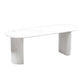 Stone Double Pedestal Dining Table Simplicity Style Dining Room Table for Home Oval White Clearhalo ' dining_table' 'Dining Tables & Seating' 'Dining Tables' 'furn' 'furn_dining_table' 'Furniture' 'furniture_dining_table' 'Kitchen & Dining Furniture' 'kitchen&dining_furn' 'kitchen' 'kitchen_dining_table' 4546153